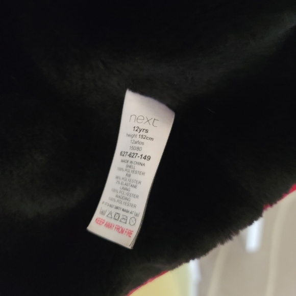 Girl's Winter padded jacket full zip pockets hood faux fur lining - Picture 6 of 6